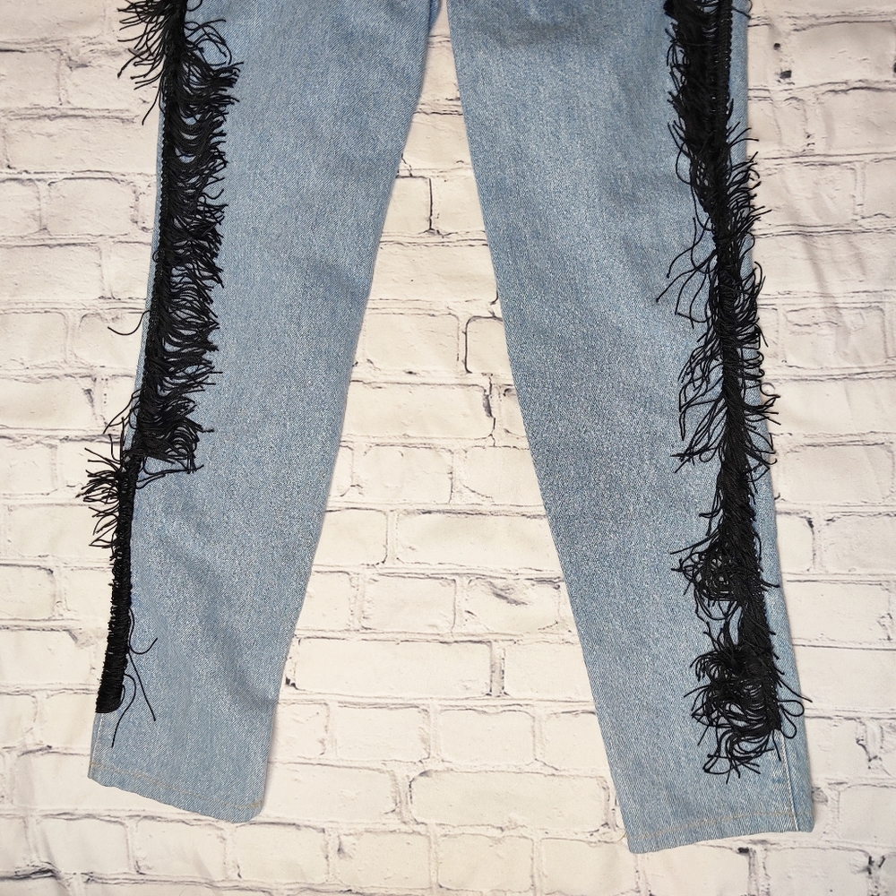 Paris Blues Vintage Fringe High Waisted Jeans - Picture 7 of 10
